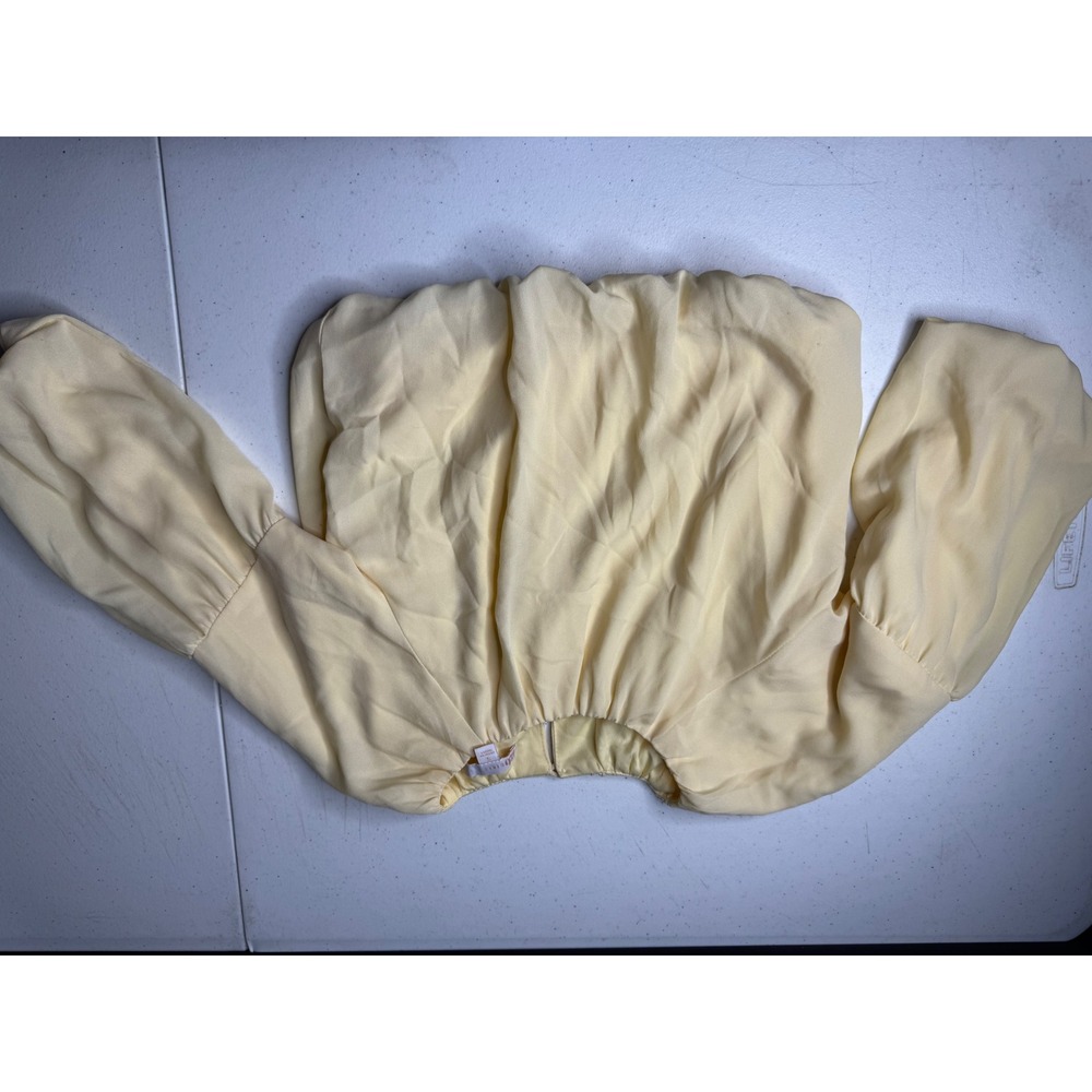 Gb Girls Light Yellow Long Sleeve Puff Sleeve Blouse Top‎ Size 5 Keyhole Back